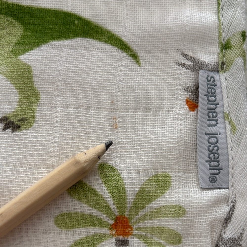 Stephen Joseph Set of 2 Cotton Muslin Washcloths Dino - Picture 11 of 11